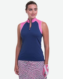 EPNY Polo - 122 Colour Block Zip Mock Polo